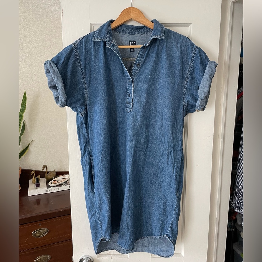Gap denim short sleeve shirt dress